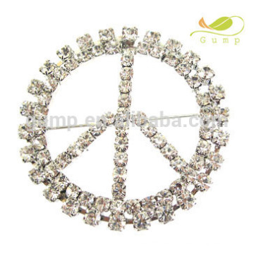 Rhinestone, paz, signo, perno, cristal, aduana, diseño, broche